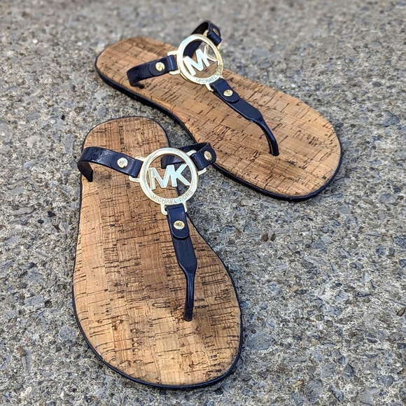 Michael Kors Shoes - Michael Kors MK Charm Jelly Women's Flip Flop Cork Bottom Sandals